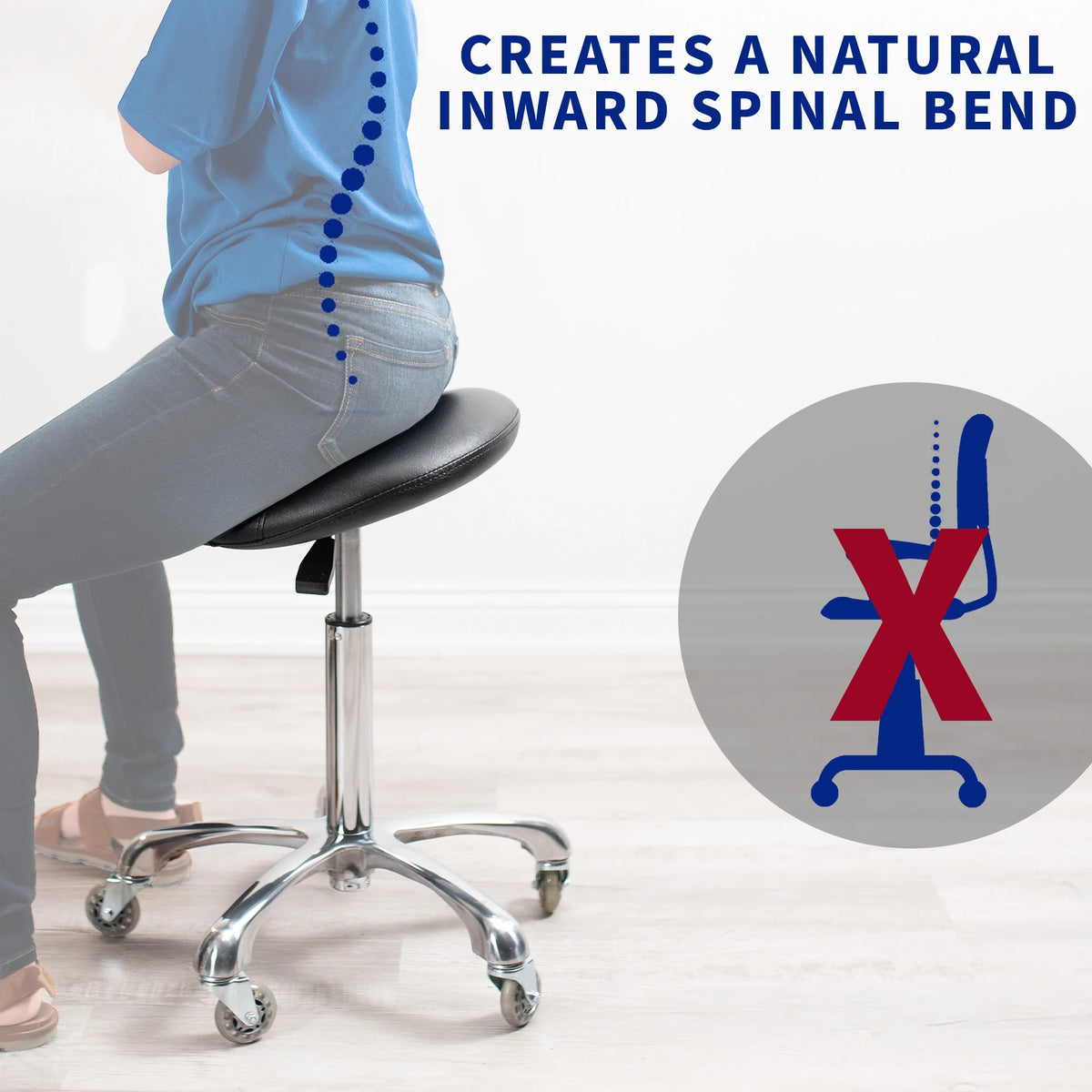 Ergonomic Height Adjustable Saddle Stool C69431