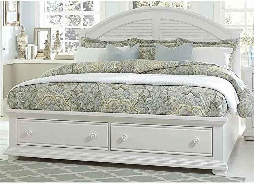 King Storage Bed in Oyster White K920138