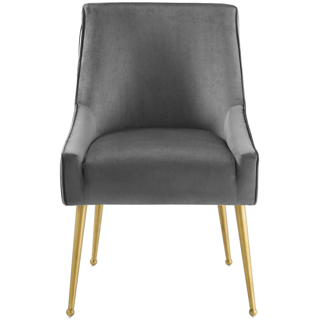 Gray Upholstered Velvet Dining Chair D689662