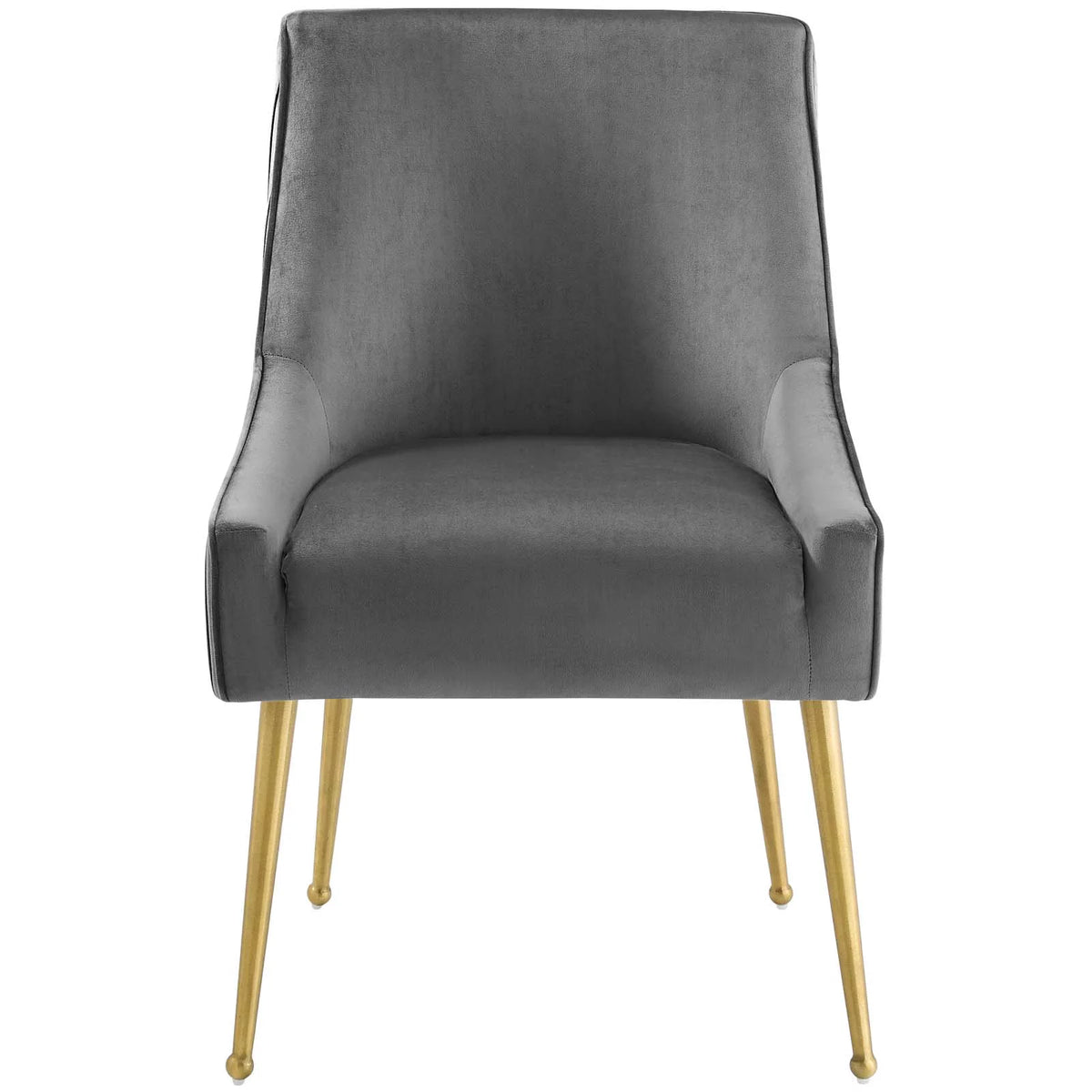 Gray Upholstered Velvet Dining Chair D689662