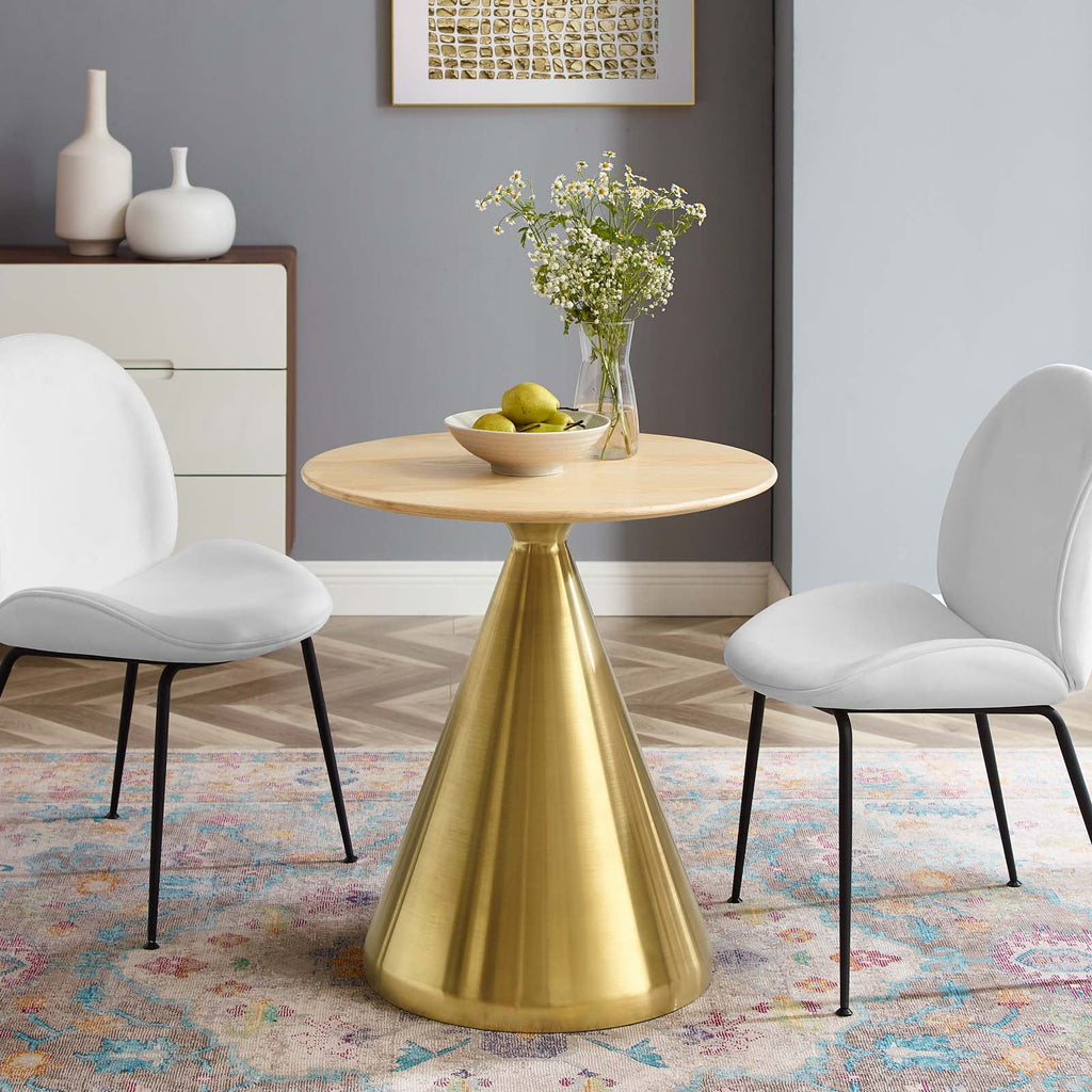 Round Wood Metal Dining Table S927