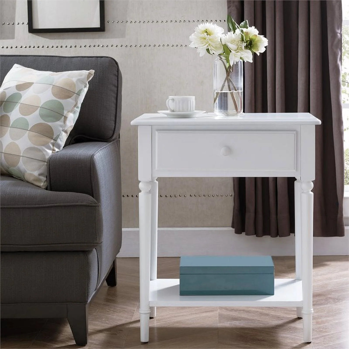 White Nightstand Set A579464