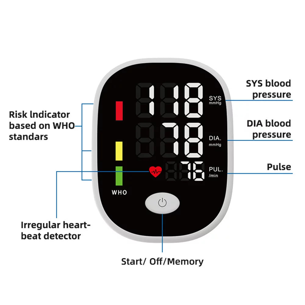 Automatic Digital Blood Pressure Monitor with Adjustable Cuff F78975