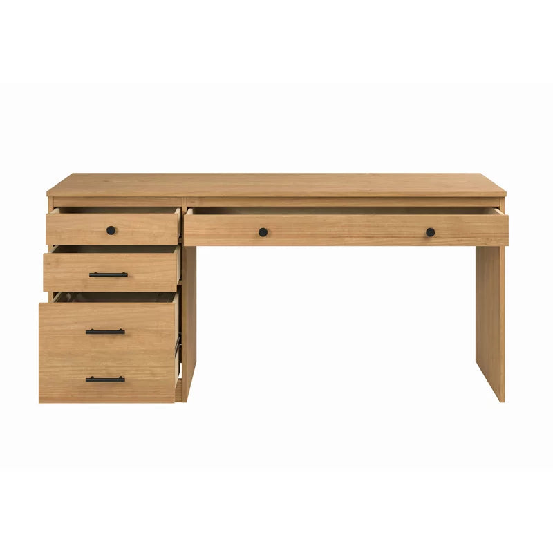 Wood Desk with File Cabinet Z667