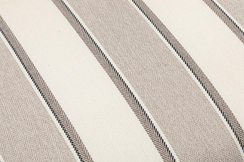 Brown and White Stripe Fabric Armless Accent Chair with Wood Legs E1163