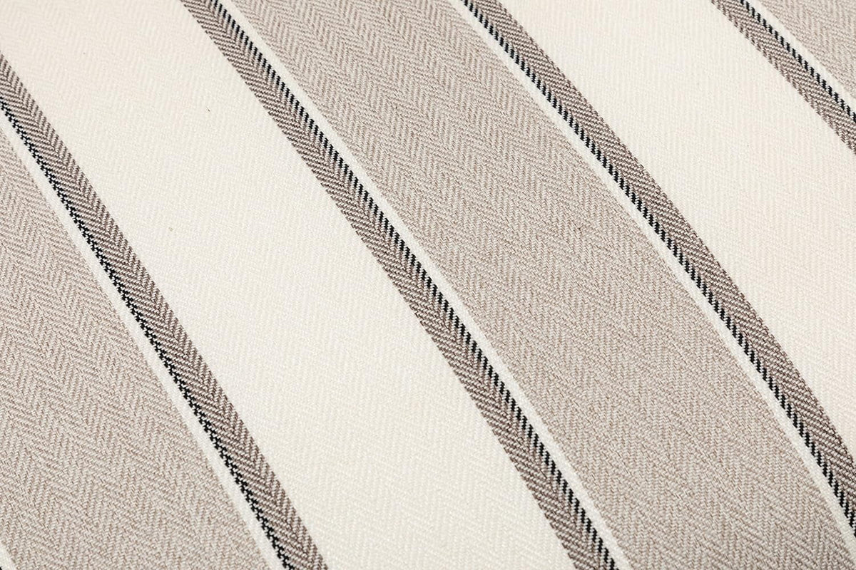 Brown and White Stripe Fabric Armless Accent Chair with Wood Legs E1163