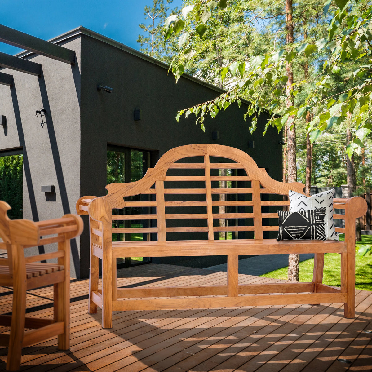 Teak Wood Double Outdoor Bench J8427