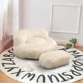 Fluffy Bean Bag Chair with Ottoman U1771