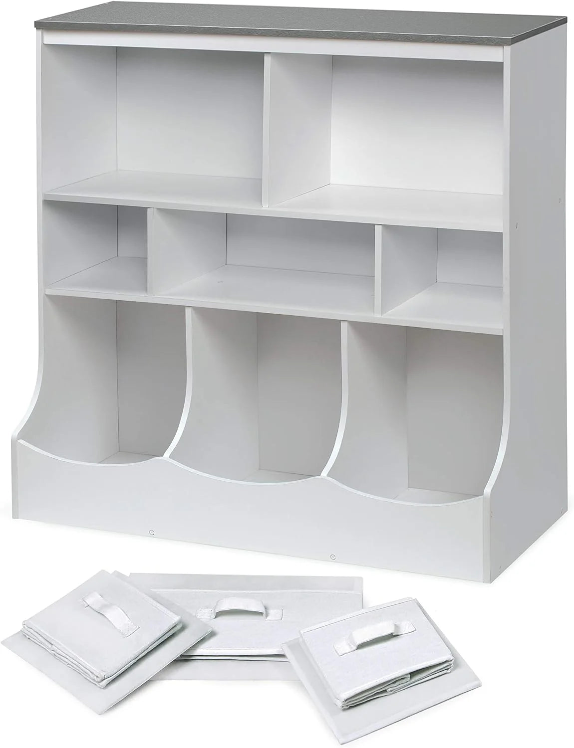 Toy Storage Unit and Book Shelf with 3 Baskets N702