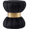 Black Velvet Ottoman Stool J84436