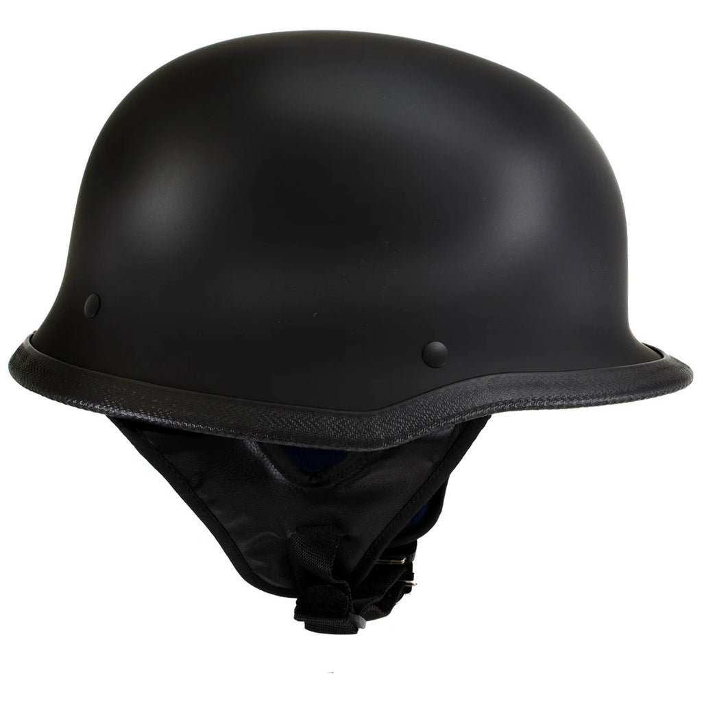 Flat Black Motorcycle Half Helmet Large S1234