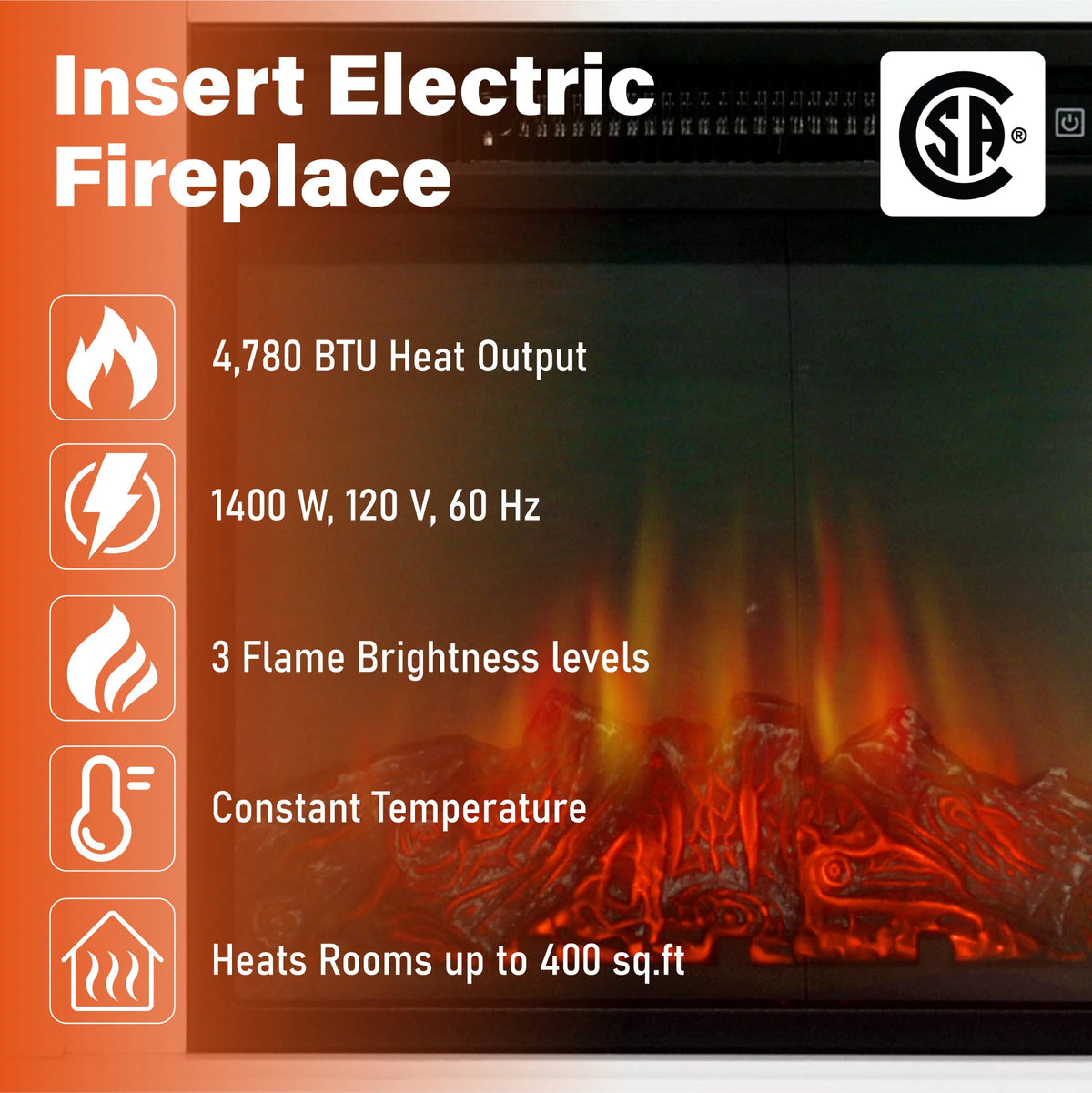 White Electric Fireplace TV Stand B554