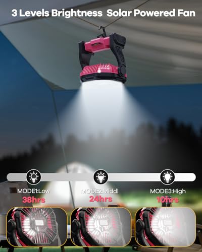 30000mAh Rechargeable Portable Camping Fan with LED Lantern P11514