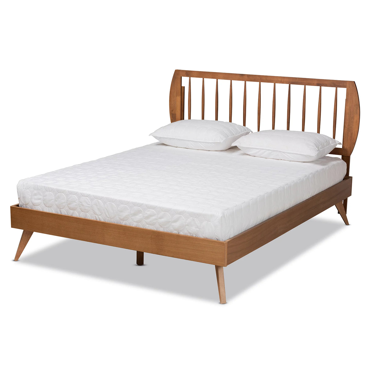 Queen Walnut Brown Engineered Wood Platform Bed G22801
