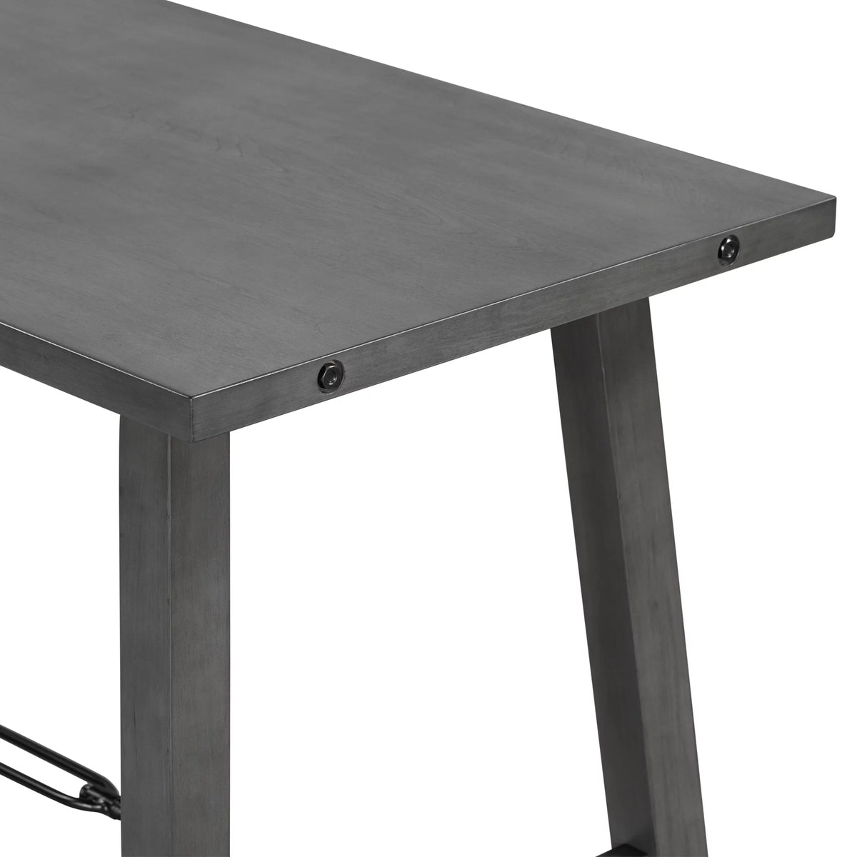 Counter Height Dining Table Solid Wood & Metal Gray L4592