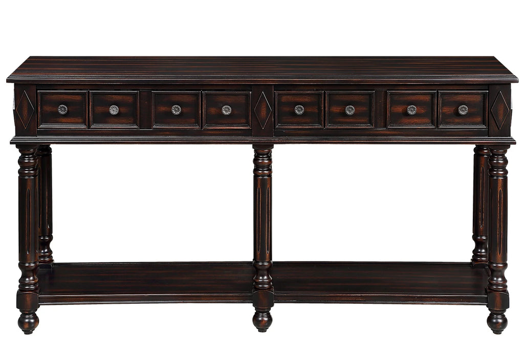 Console Table with 2 Drawers and Bottom Shelf J67431