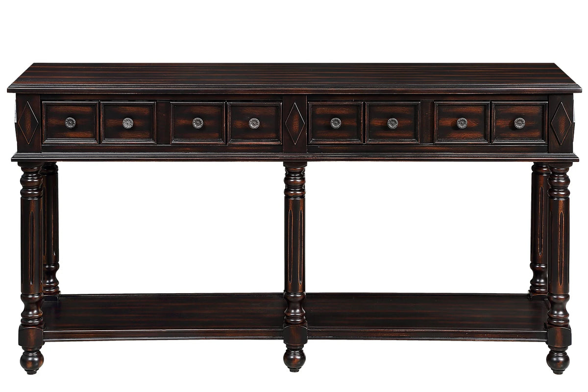 Console Table with 2 Drawers and Bottom Shelf J67431