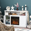 White Electric Fireplace TV Stand B554