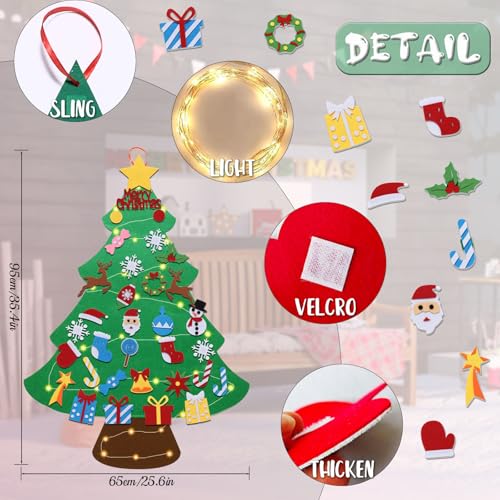 Felt Christmas Tree Set with 34 Detachable Ornament L92501