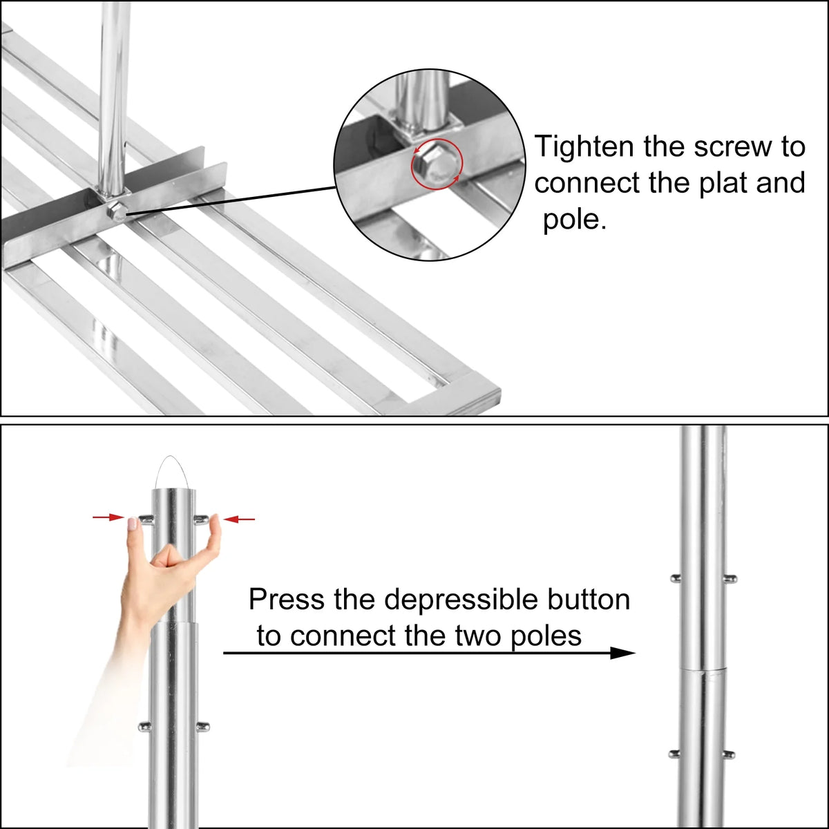 30 x 10in Stainless Steel Lawn Leveling Rake with 77 in Handle N563