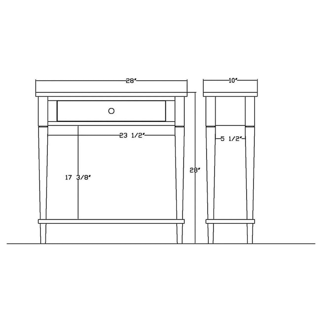Solid Wood Console Table with Drawer and Shelf O465