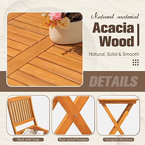 3 Piece Acacia Wood Folding Bistro Set X490