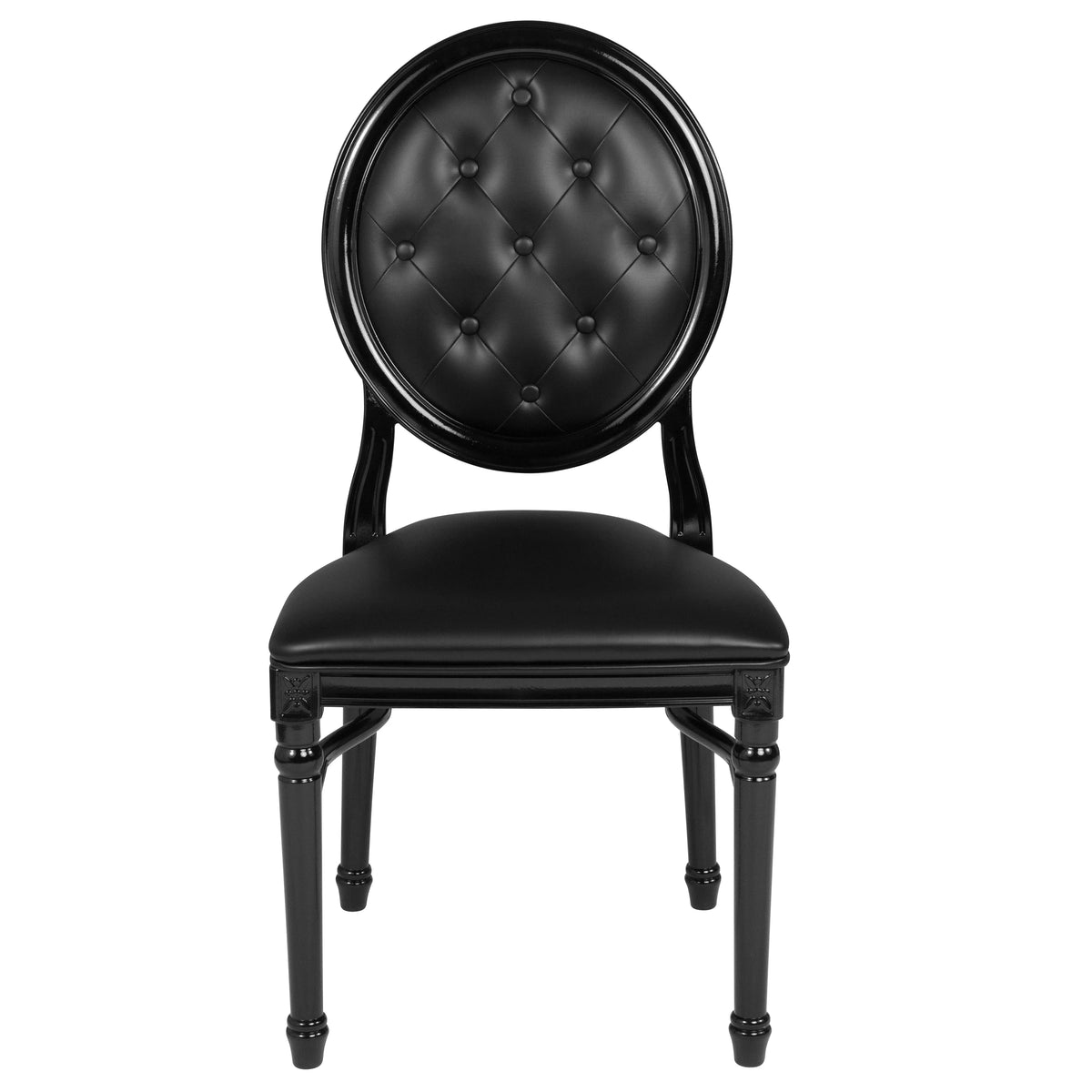 2 Pack Black Vinyl Tufted Back Chair Q9286
