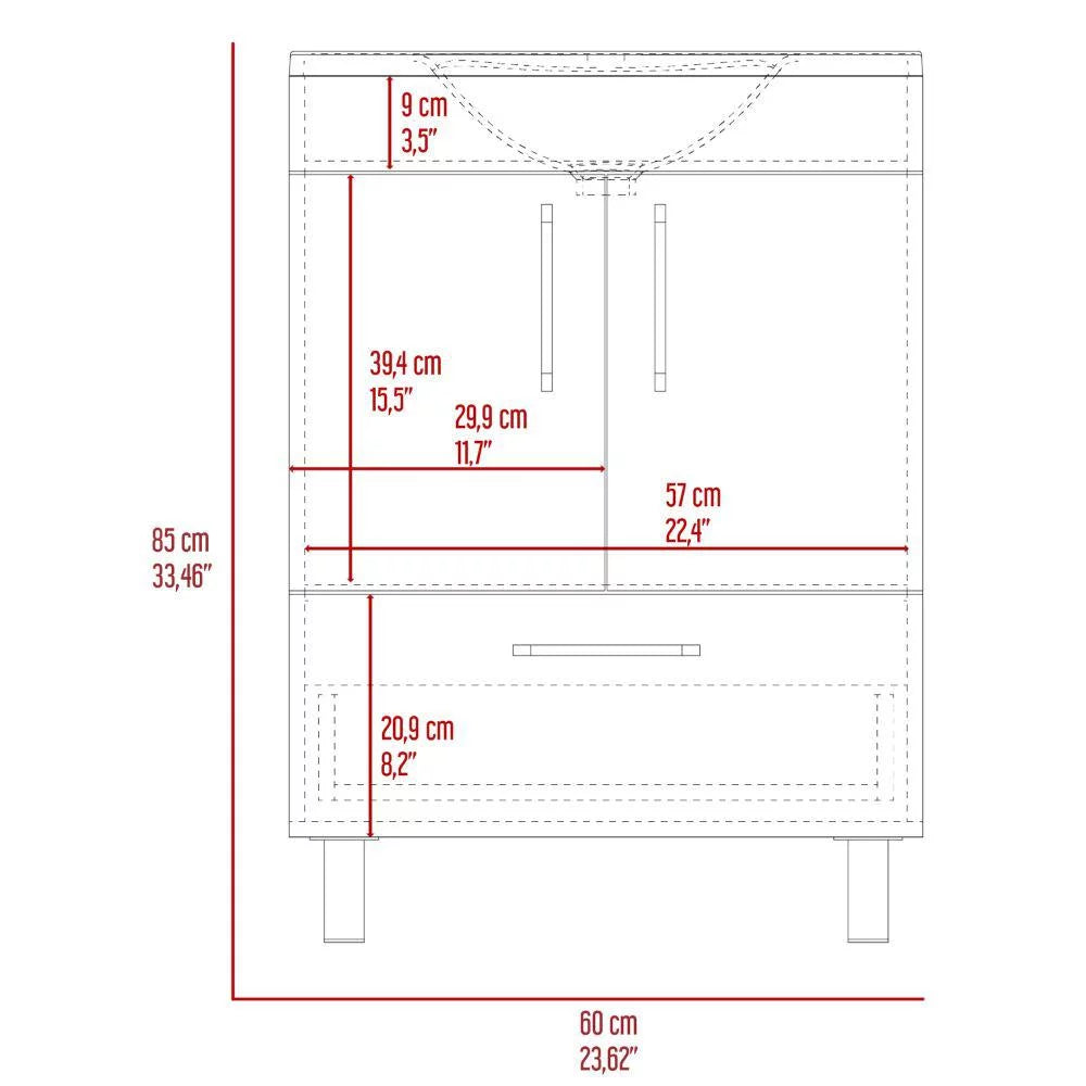 Light Gray Single Bathroom Vanity N550