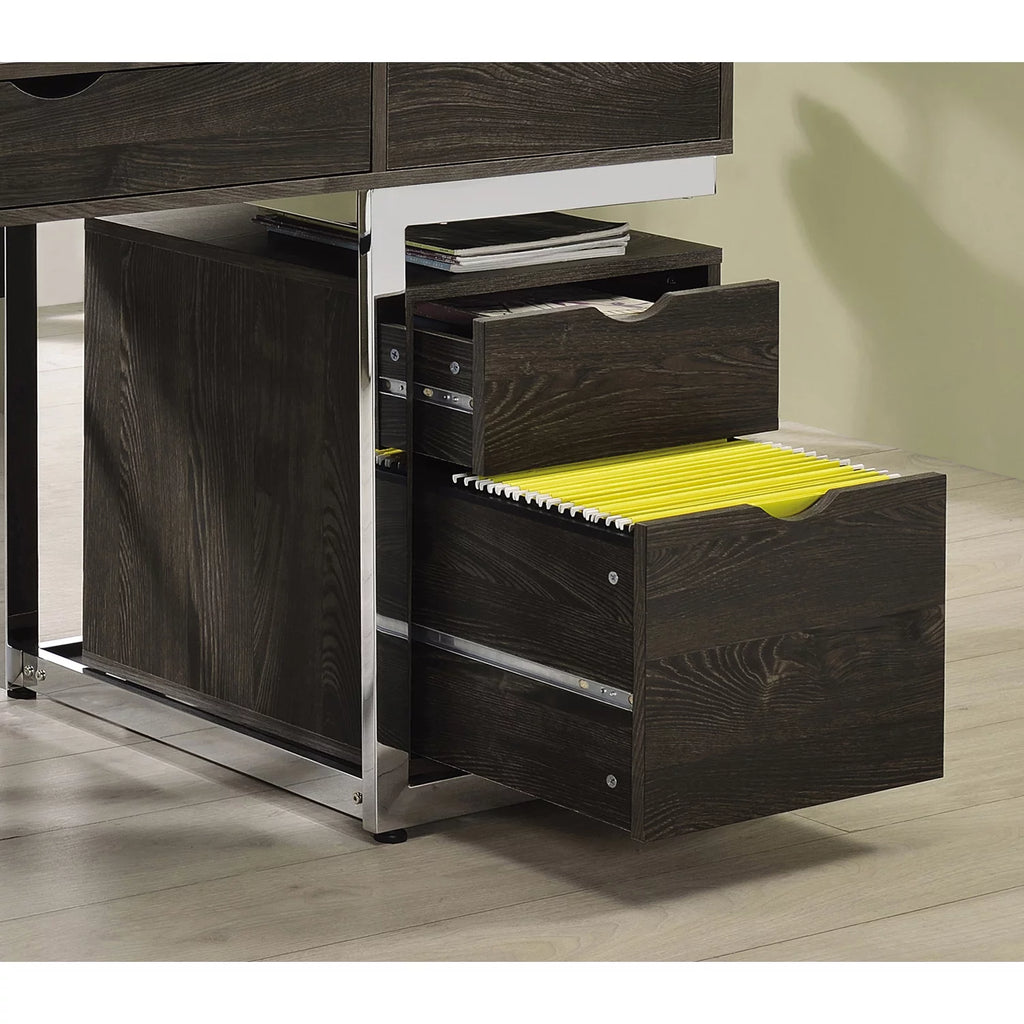 2-drawer Mobile File Cabinet Dark Oak S722204