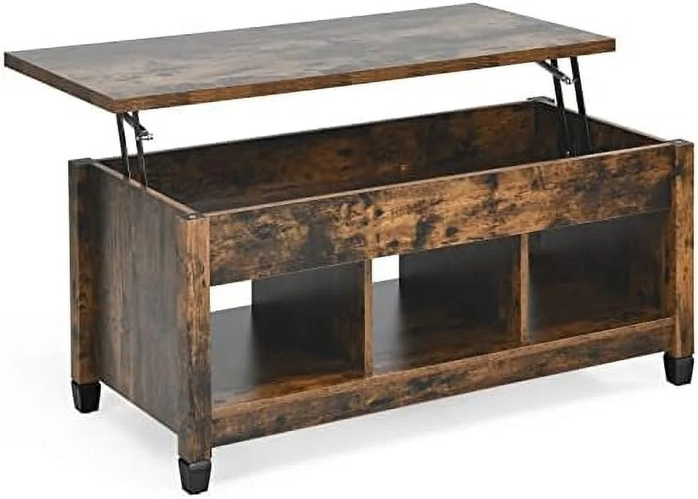 Lift Top Coffee Table with Solid Wood Legs T732410