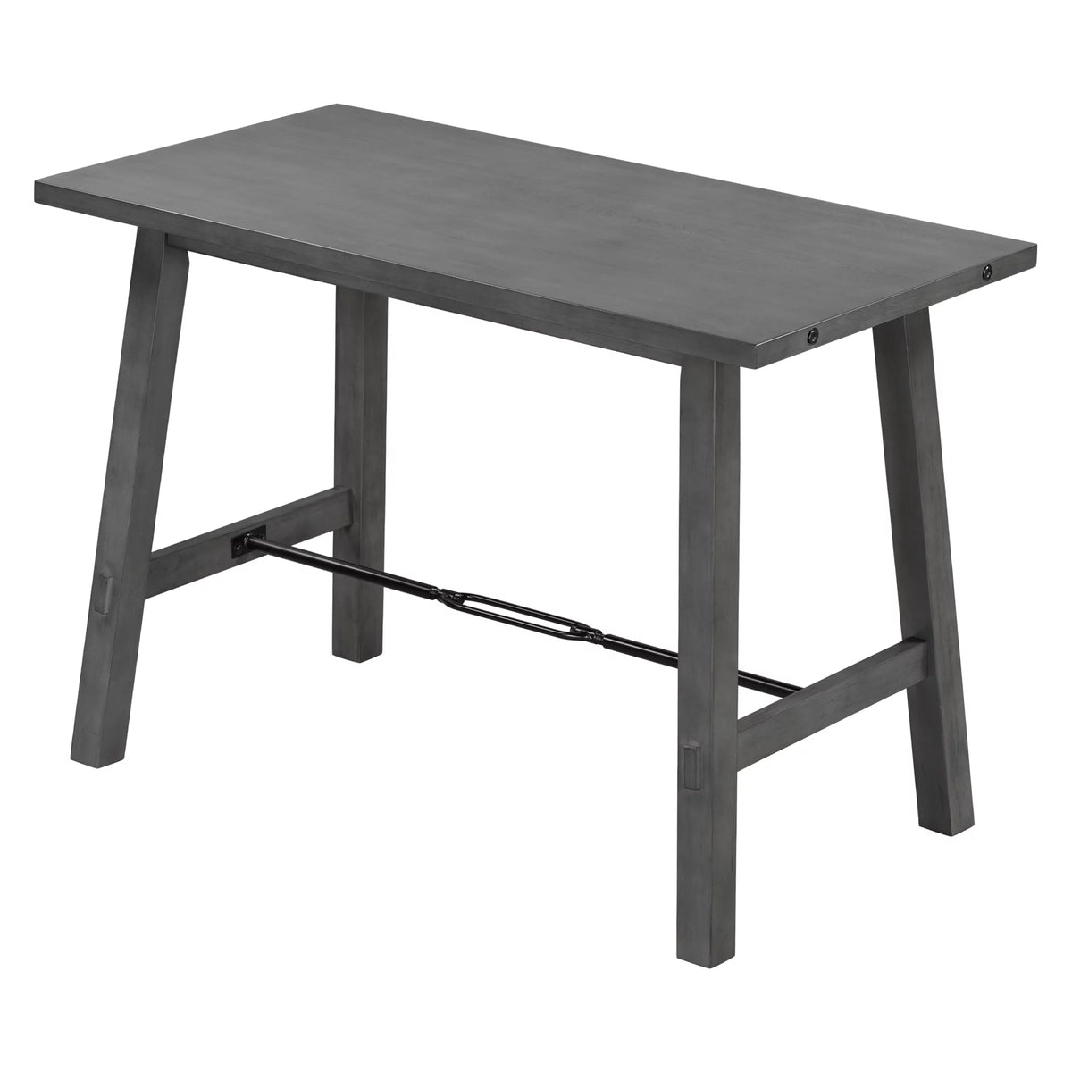 Counter Height Dining Table Solid Wood & Metal Gray L4592