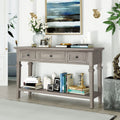 50" Gray Wash Console Table with 3 Drawers and Bottom Shelf E572
