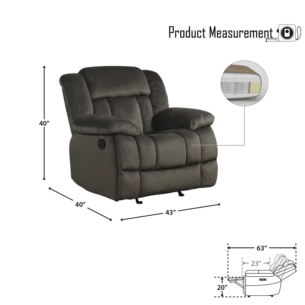 Chocolate Microfiber Fabric Upholstered Glider Reclining Chair W766521
