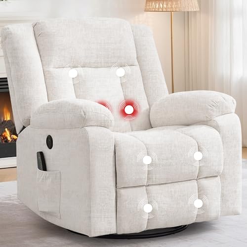 360° Swivel Rocking Recliner with Massage and Heating Y807