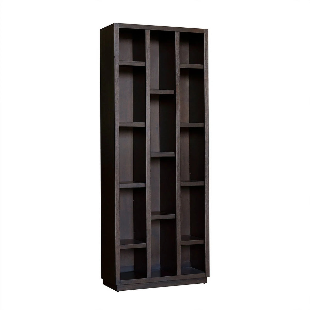Shelf Open Storage Wood Bookcase Curio Dark Brown X571650