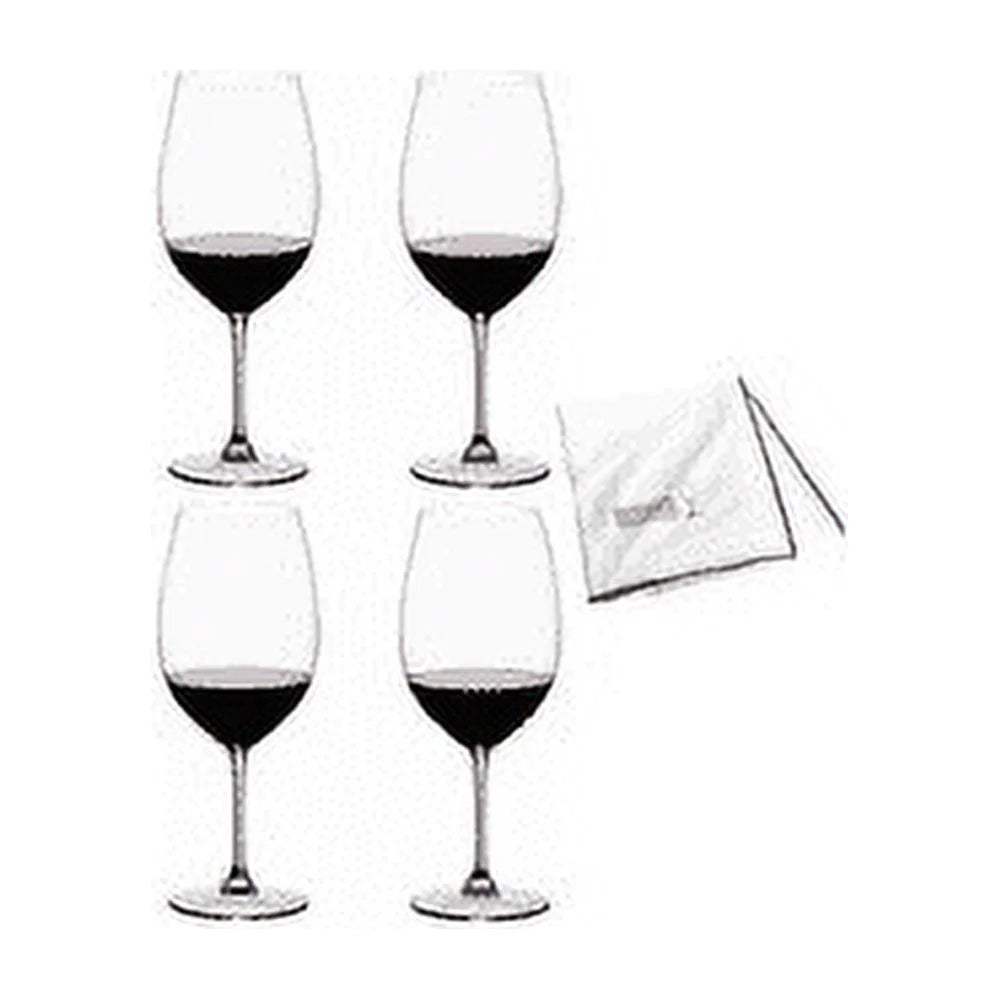 Bordeaux Grand Cru Glasses 4-Pack with Polishing Cloth M268