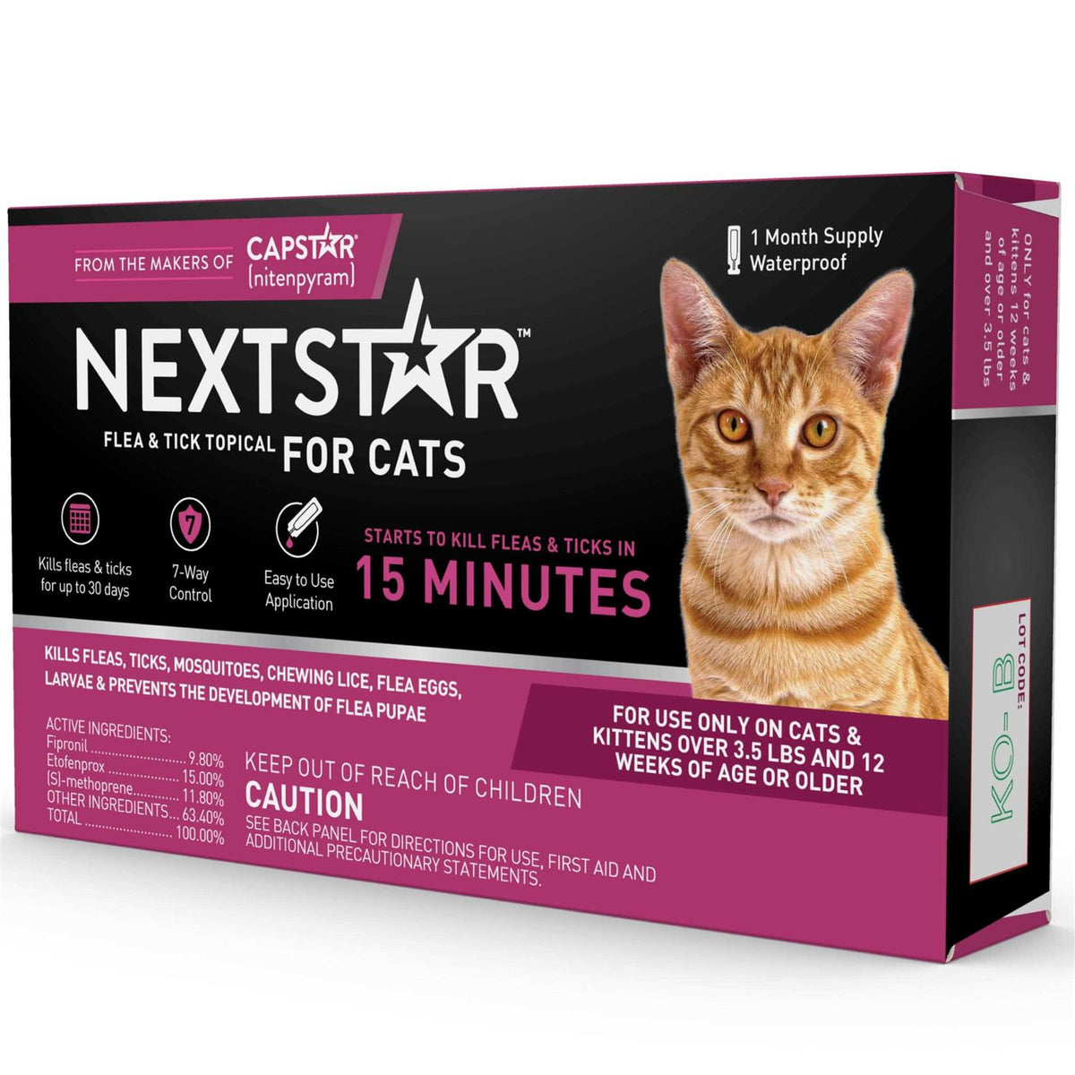 Fast Acting Cat Flea & Tick Treatment U6205