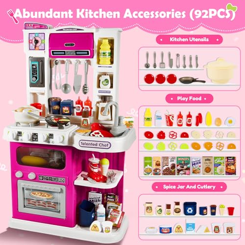 31.1'' Play Kitchen Set with Steam, Sound & Light B255428