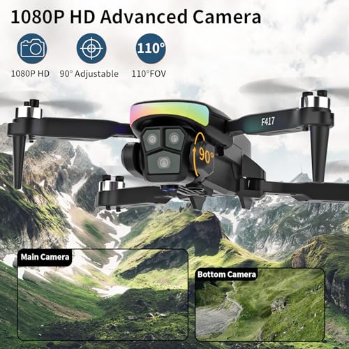 Black 1080P Camera Mini RC Quadcopter Drone with Carry Case K16296
