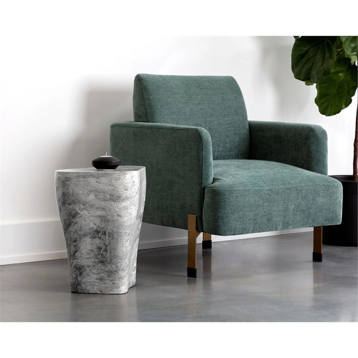 Gray Marble Look Concrete End Table G793652