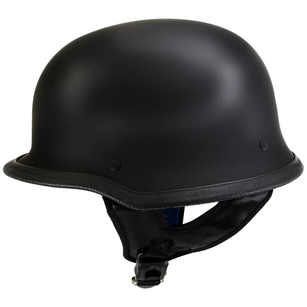 Flat Black Motorcycle Half Helmet Large S1234