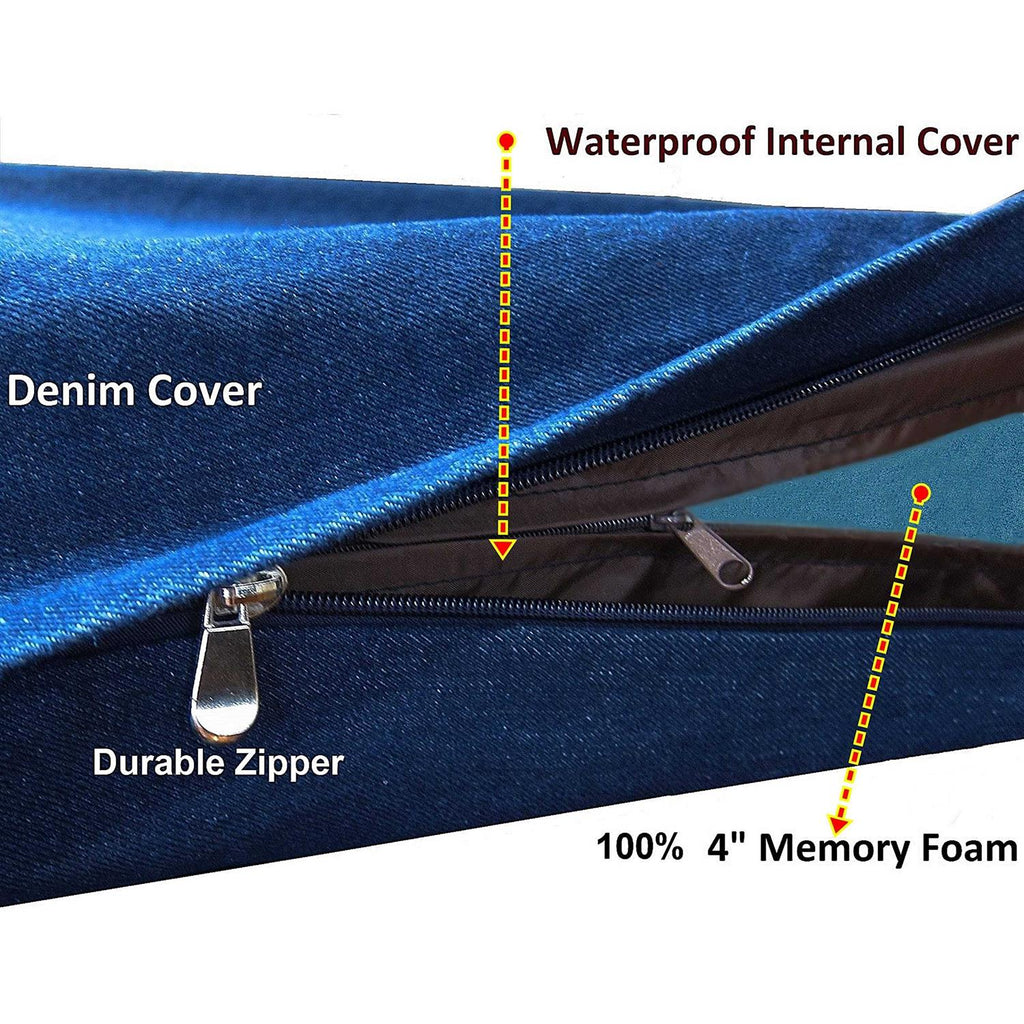 Orthopedic Gel Memory Foam Dog Bed Large with Waterproof Liner Cover S242998