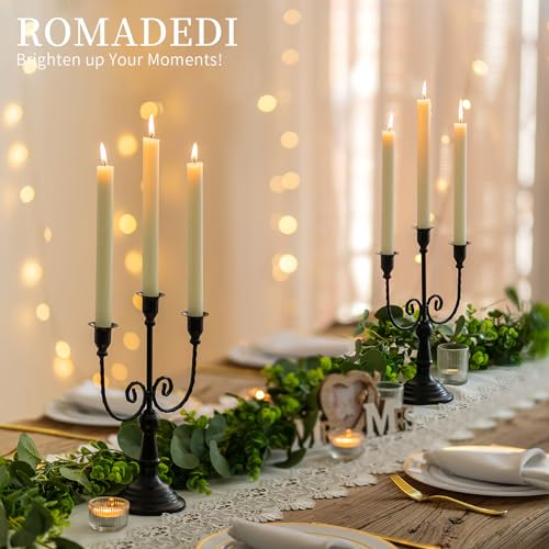 Black 3 Arm Candelabra Set of 6 Y2949