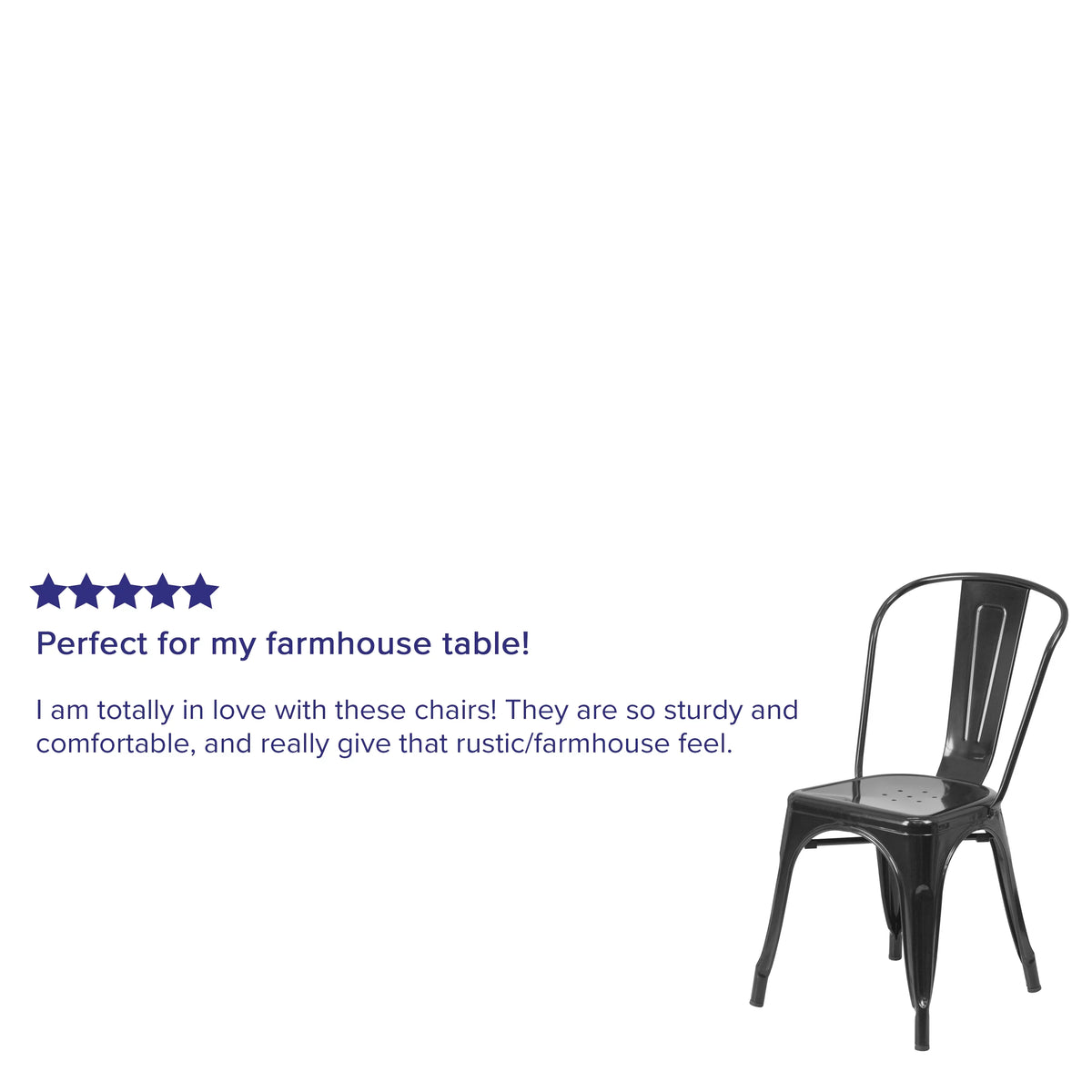 Black Metal Stackable Chair J478