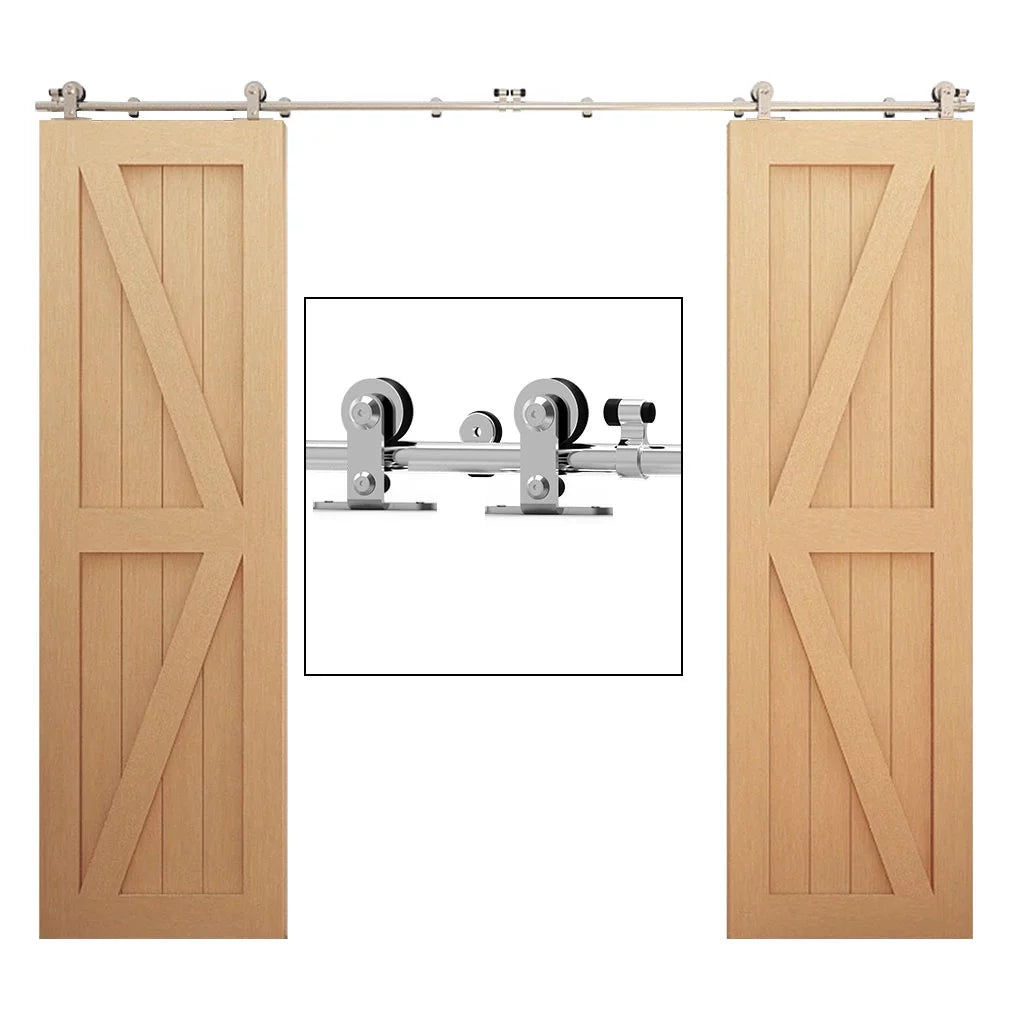 14Ft Stainless Steel Sliding Barn Door Hardware Kit B40270