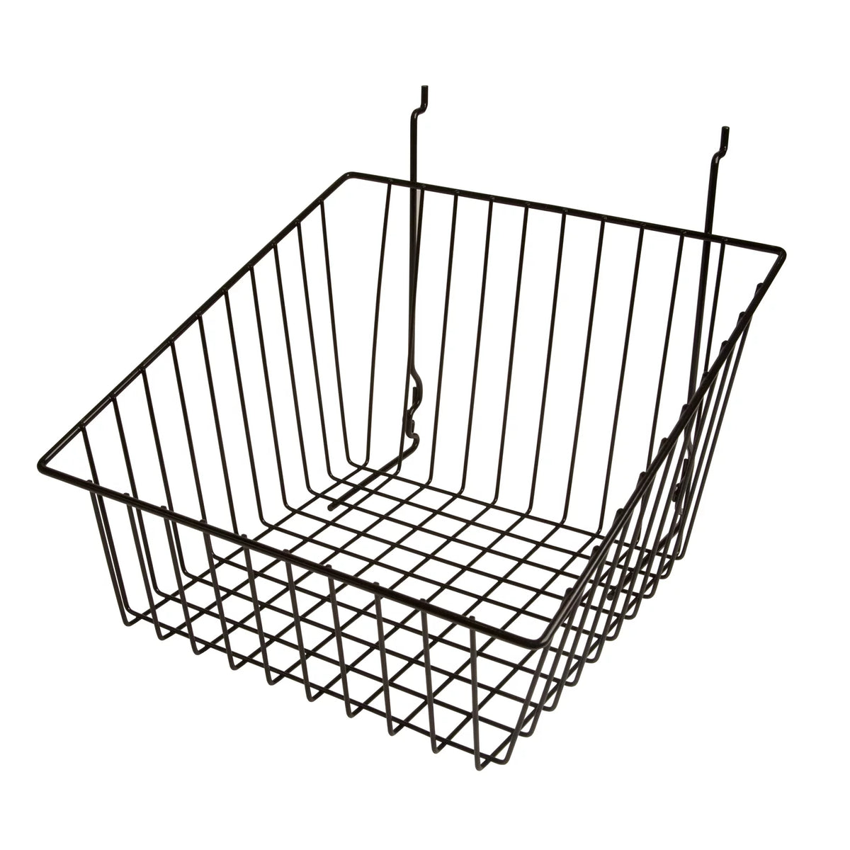 Black Metal Wire Basket for Slatwall, Pegboard or Gridwall, Pack of 6 D301140