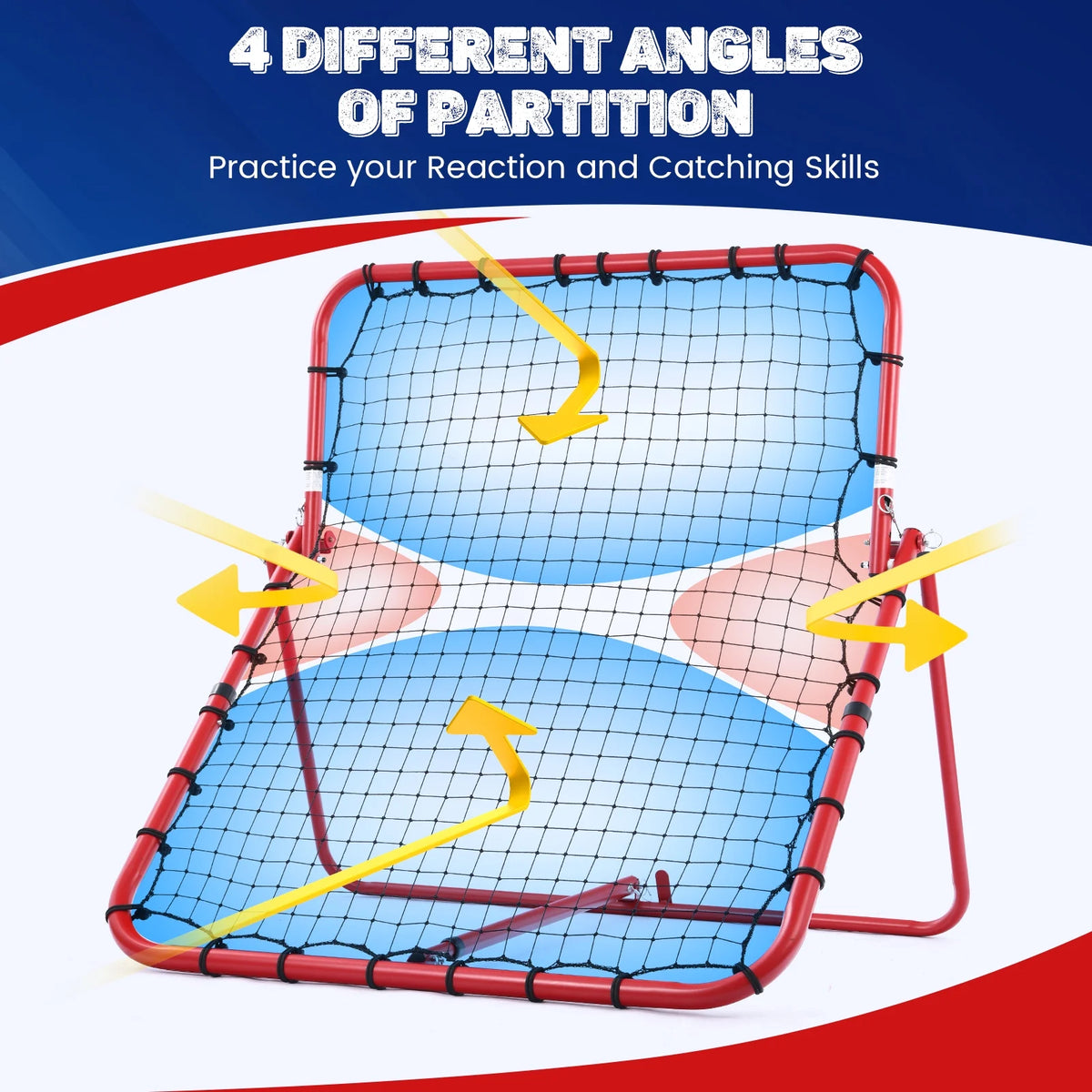 Baseball Rebounder Net with Adjustable Angles U95573