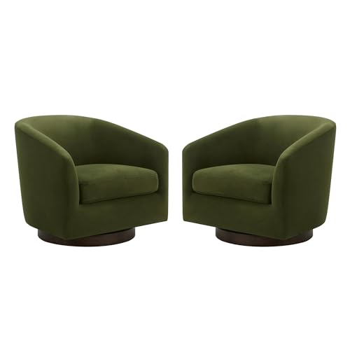 Swivel Upholstered Fabric Barrel Chair C51888