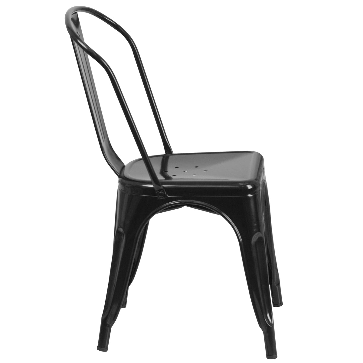 Black Metal Stackable Chair J478