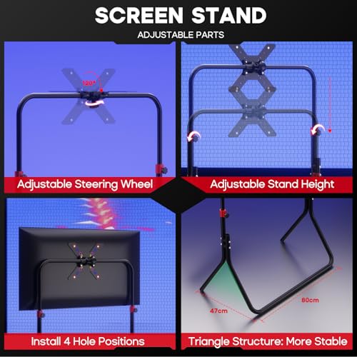 Foldable Racing Simulator Cockpit with TV Stand and Seat N367